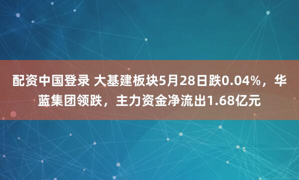 配资中国登录 大基建板块5月28日跌0.04%，华蓝集团领跌，主力资金净流出1.68亿元