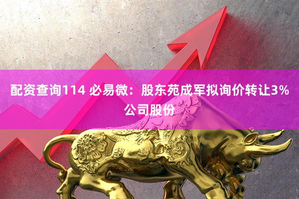 配资查询114 必易微：股东苑成军拟询价转让3%公司股份